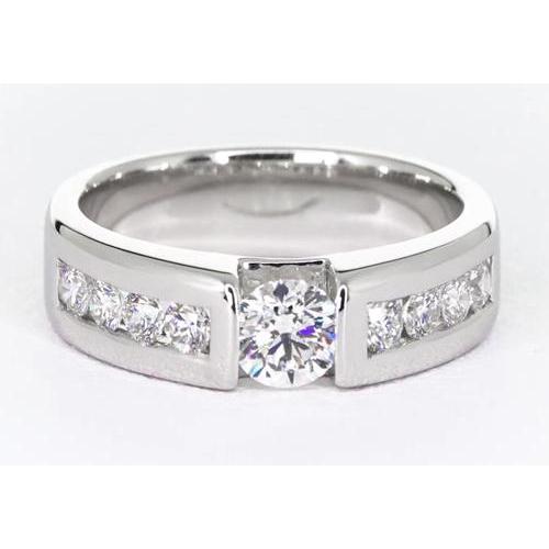 Round Lab Grown Diamond Anniversary Band Tension Set 1.50 Carats