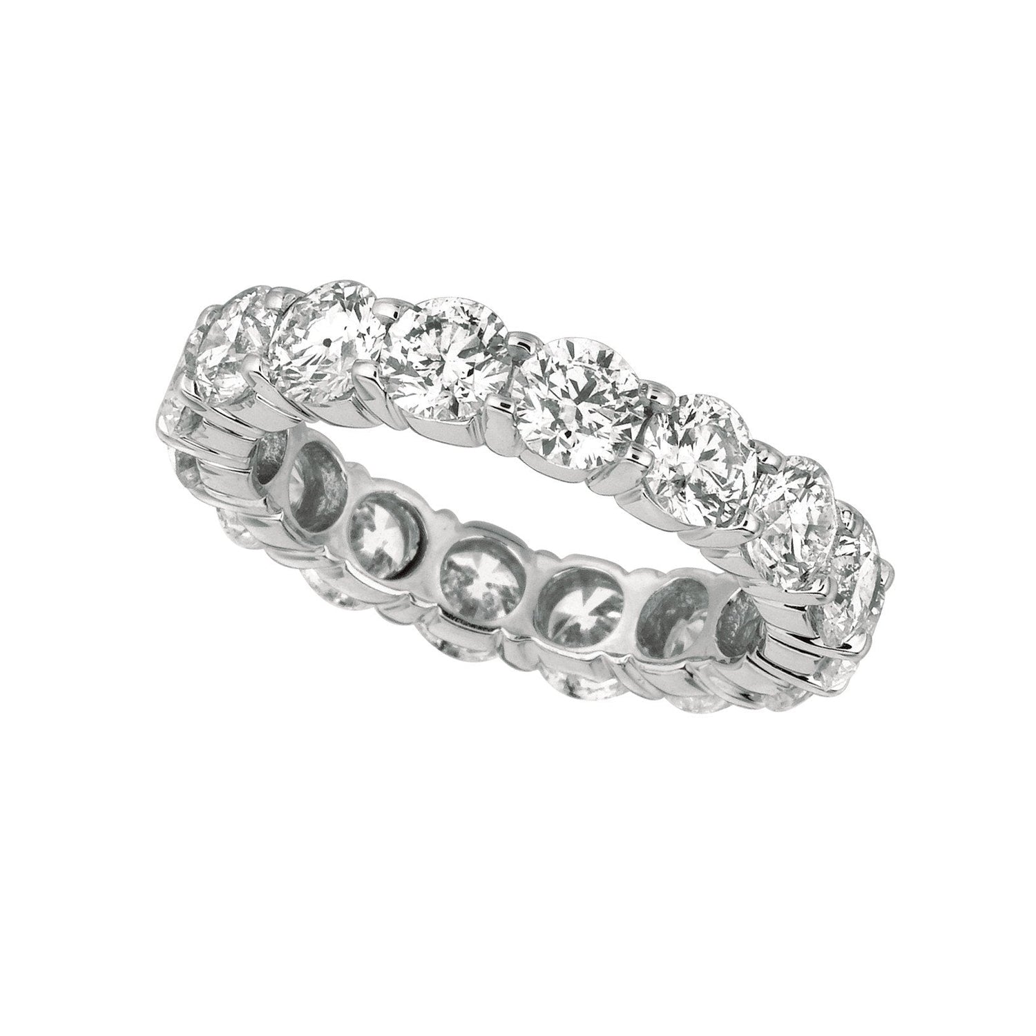 Round Lab Grown Diamond Eternity Band 4.80 Carats 18K White Gold