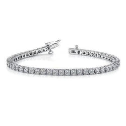 Round Lab Grown Diamond Lady Men Tennis Bracelet Solid Gold 14K 7.50 Carats