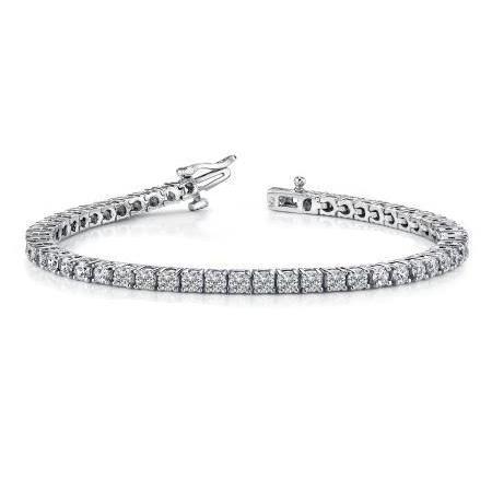 Round Lab Grown Diamond Lady Men Tennis Bracelet Solid Gold 14K 7.50 Carats