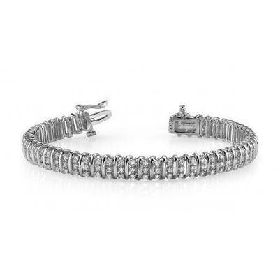 Round Lab Grown Diamond Tennis Bracelet Solid Gold 14K Jewelry 16 Carats