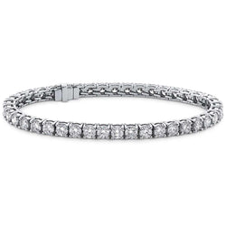 Round Lab Grown Diamond Tennis Bracelet Solid Gold Lady Jewelry 12 Ct.
