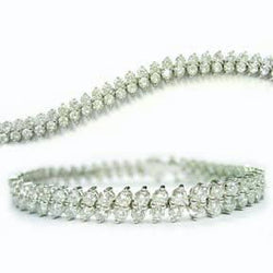 Round Lab Grown Diamond Tennis Bracelet White Gold 14K 12 Ct Prong Setting