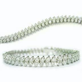 Round Lab Grown Diamond Tennis Bracelet White Gold 14K 12 Ct Prong Setting