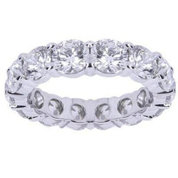 Round Lab Grown Diamond Wedding Band Ring White Gold 14K 7 Carats