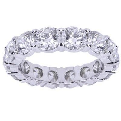 Round Lab Grown Diamond Wedding Band Ring White Gold 14K 7 Carats