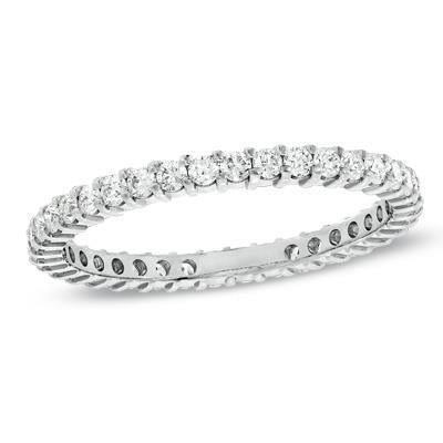 Round Lab Grown Diamond Wedding Band Ring White Gold Jewelry 5.25 Ct.