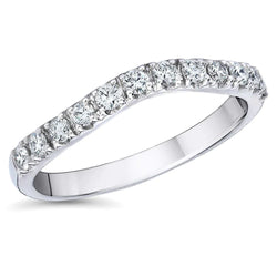 Round Lab Grown Diamond Wedding Band White Gold 14K 2.40 Ct.