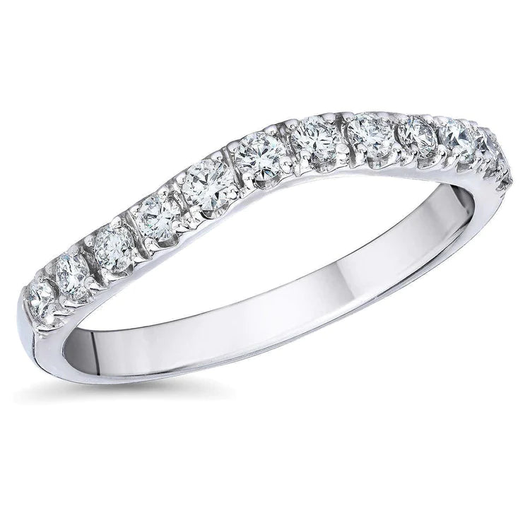 Round Lab Grown Diamond Wedding Band White Gold 14K 2.40 Ct.