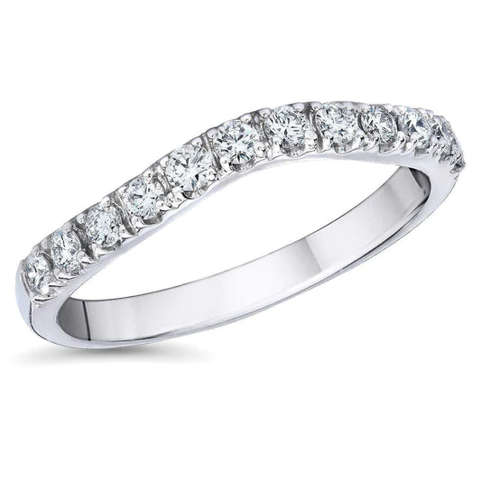 Round Lab Grown Diamond Wedding Band White Gold 14K 2.40 Ct.