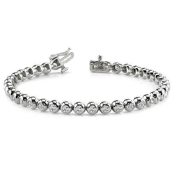 Round Lab Grown Diamond Women Tennis Bracelet White Gold 14K Jewelry 17.10 Ct