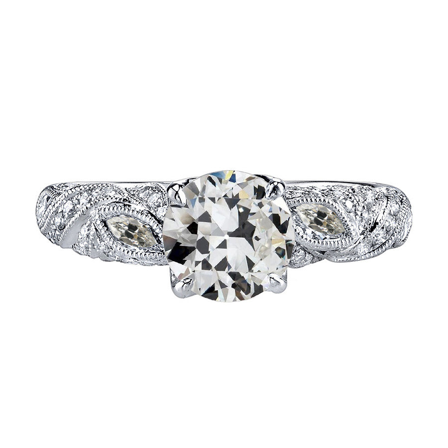 Real Brilliant Diamond Proposal Ring 2 ct 14 Karat White Gold – main view