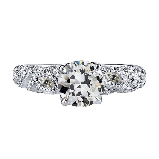 Real Brilliant Diamond Proposal Ring 2 ct 14 Karat White Gold – main view