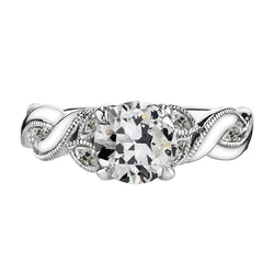 Fine Diamond Proposal Ring – Milgrain 2 ct 14K White Gold