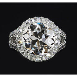 Anniversary Ring Brilliant Diamond Halo Setting Ring 2.50 ct
