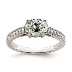 Round & Oval Old Cut Real Natural Earth Mined Diamond Ring Prong Set Gold Jewelry 3.75 Carats