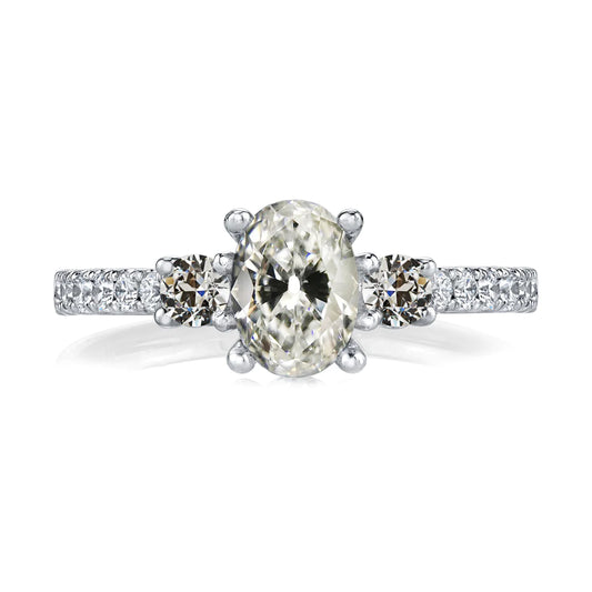 Round & Oval Old European Real Natural Earth Mined Diamond Ring 3 Stone Style 6.30 Carats