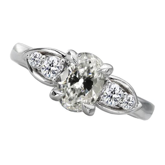 Round & Oval Old Mine Cut Genuine Diamond Ring Women’s Jewelry 5.50 Carats