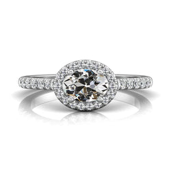Round & Oval Old Mine Cut Real Natural Earth Mined Diamond Halo Ring 5.50 Carats Jewelry