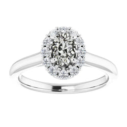 Round & Oval Old Miner Real Diamond Halo Engagement Ring 3.75 Carats