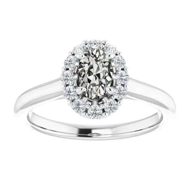 Round & Oval Old Miner Real Diamond Halo Engagement Ring 3.75 Carats