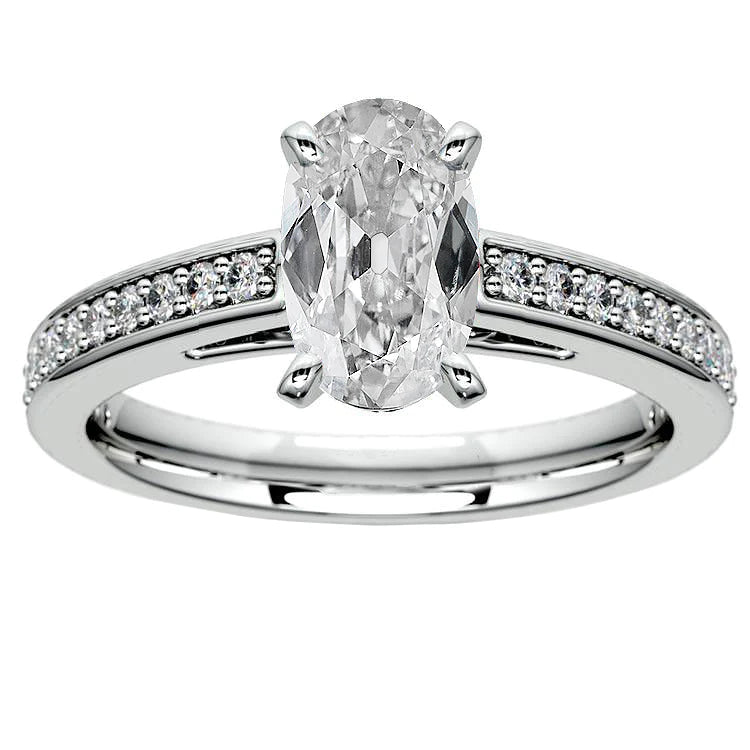 Round & Oval Old Miner Real Diamond Wedding Ring 7 Carat 14K Gold Prong Set