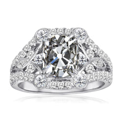 Round & Oval Real Natural Earth Mined Diamond Old Mine Cut Fancy Anniversary Ring 7.50 Carats