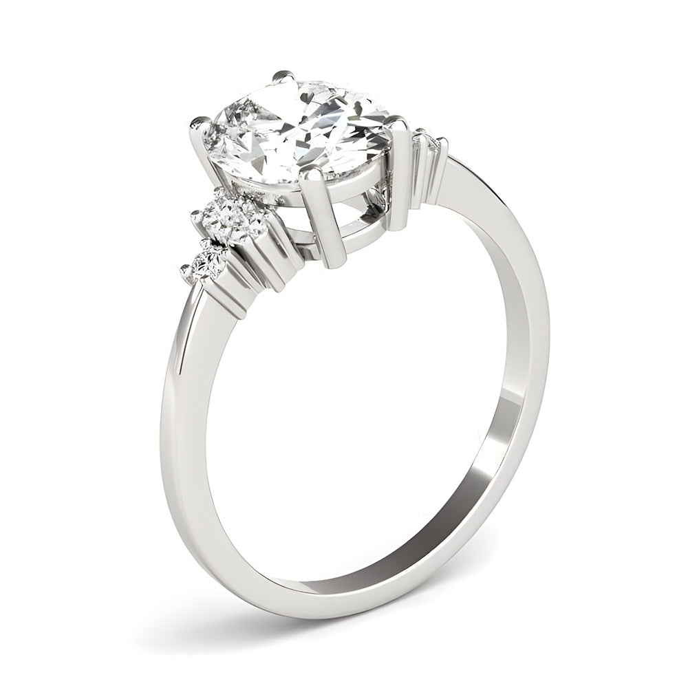 Brilliant Diamond Solitaire Ring with Accents 4.50 ct – angle view