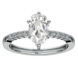Round & Pear Old Cut Real Natural Earth Mined Diamond Anniversary Ring 5.50 Carats White Gold
