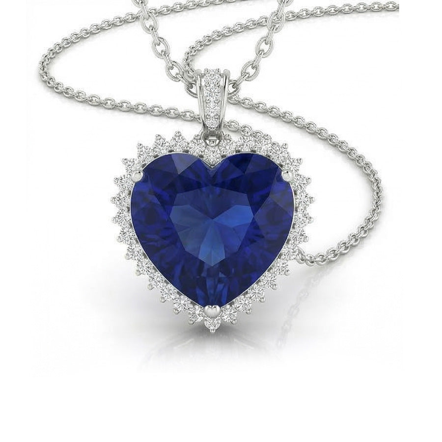 natural round sapphire 4ct pendant close up detail