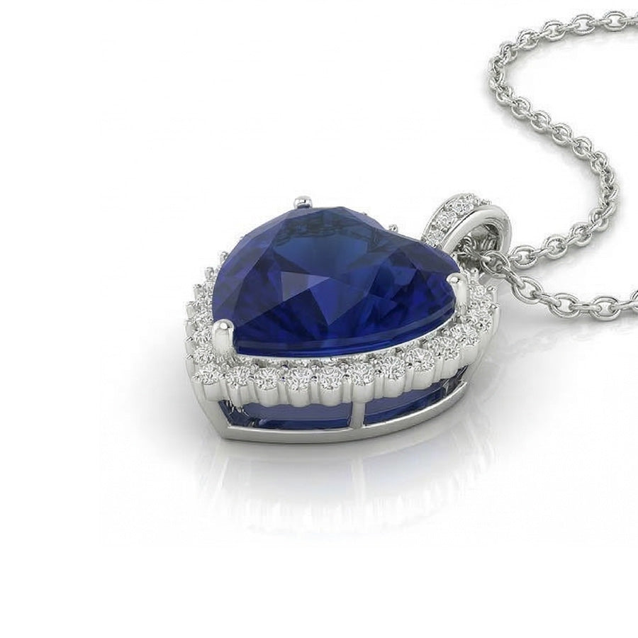 natural round sapphire 4ct pendant side angle