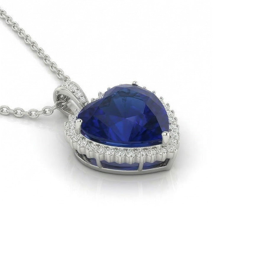 natural round sapphire 4ct pendant top view