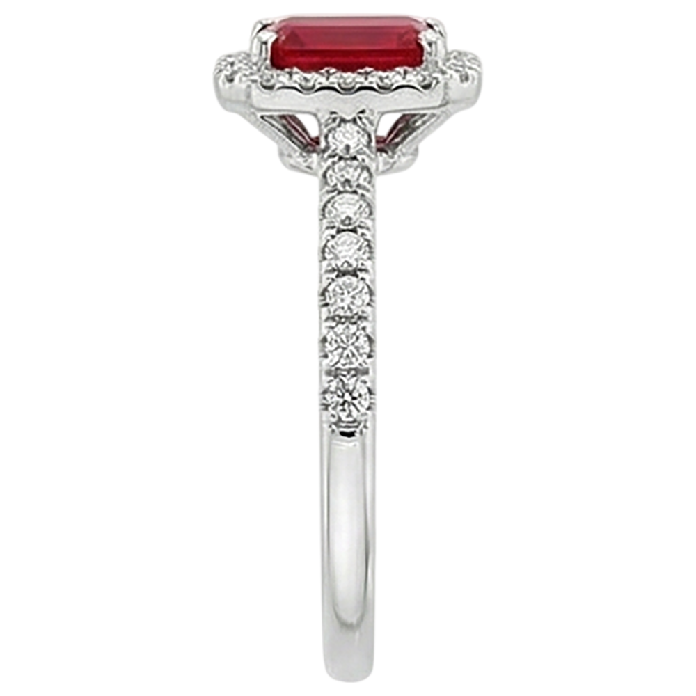 Ruby And Natural Earth Mined Diamond ( Not Lab Grown )s Prong Set 6.25 Carats Ring White Gold 14K