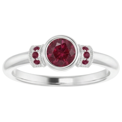 Ruby Ring 1 Carat Milgrain Women Bezel Set Jewelry