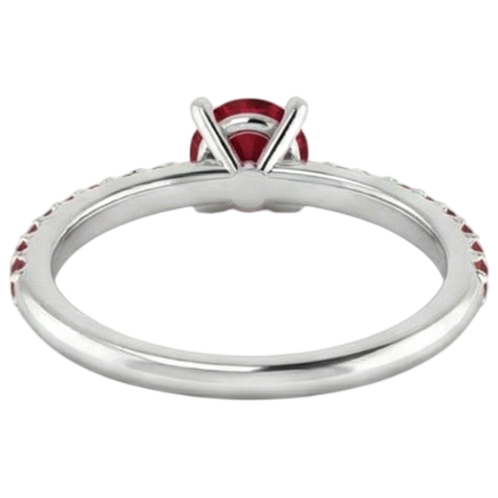 Ruby Ring 2 Carats White Gold 14K Prong Style