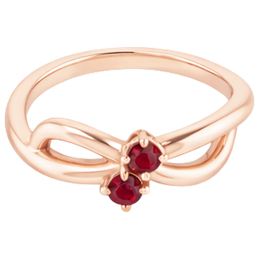 natural round ruby 0.20ct ring close up detail