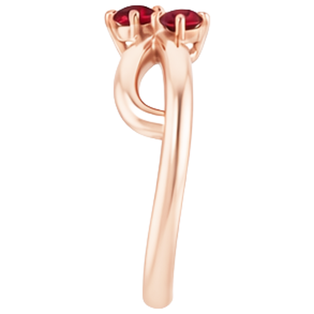 natural round ruby 0.20ct ring top view