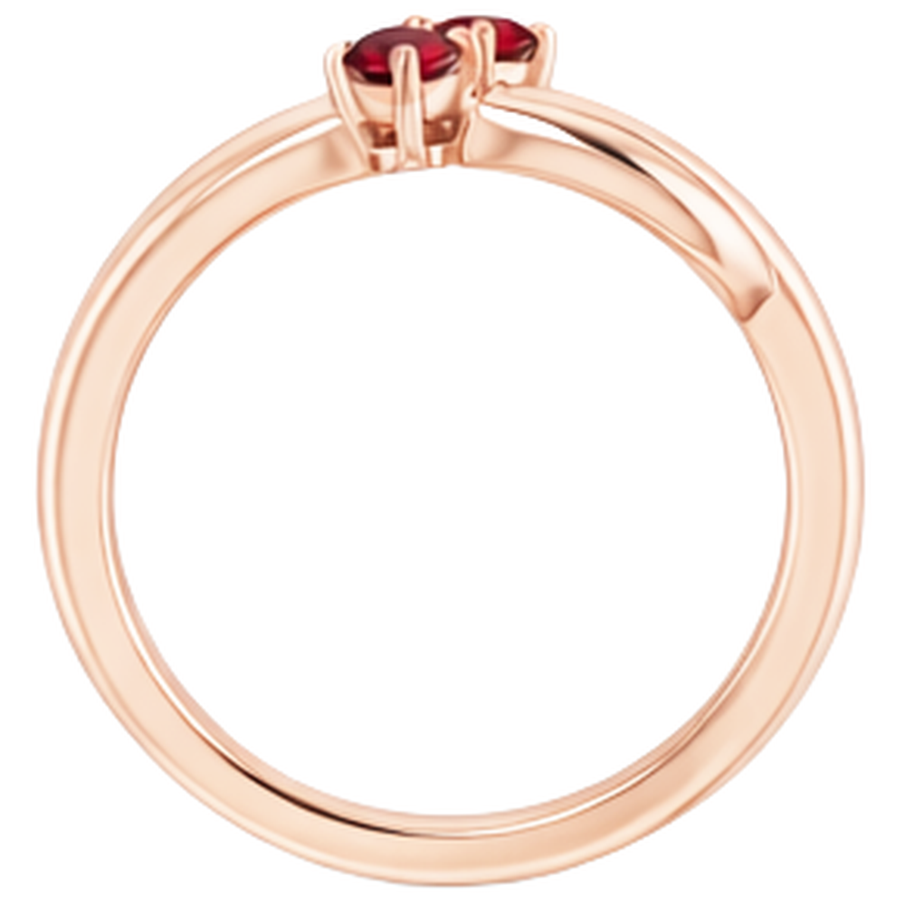 natural round ruby 0.20ct ring profile view