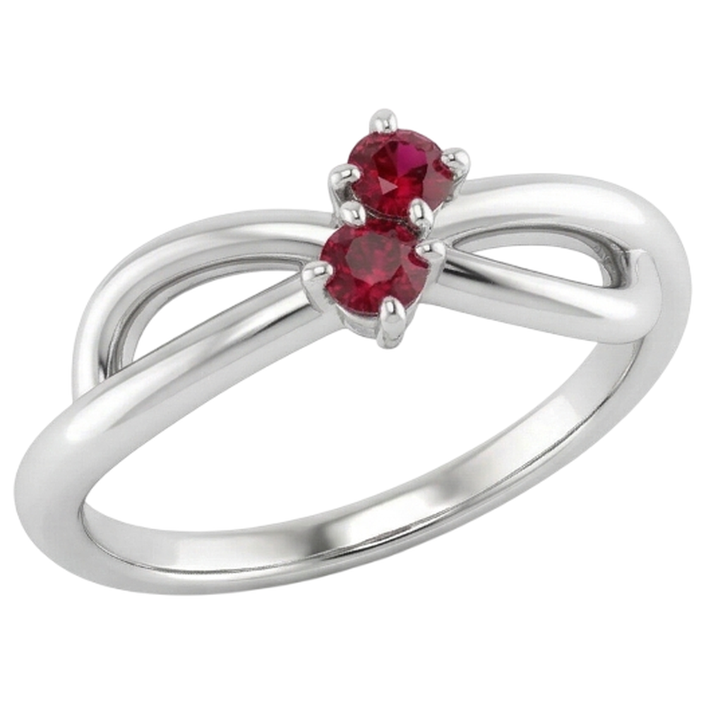 natural round ruby 0.50ct ring side angle