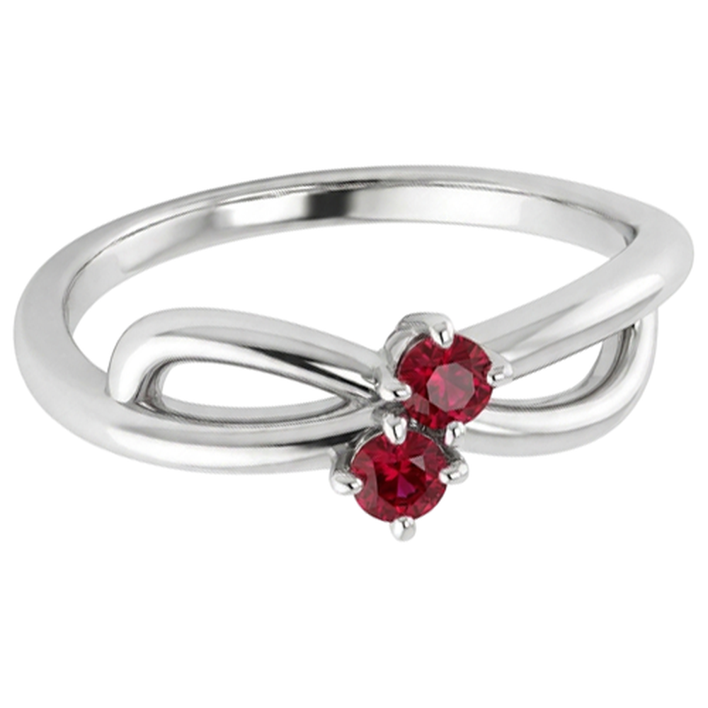 natural round ruby 0.50ct ring top view
