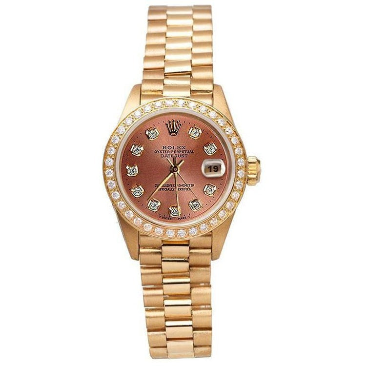 Brown Diamond Dial Bezel Rolex President Style