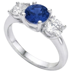 Natural Sapphire Ring 1.25ct - White Gold 14K