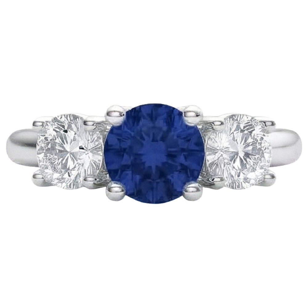 natural round sapphire 1.25ct ring side angle