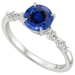 Natural Sapphire Ring 2ct - White Gold 14K