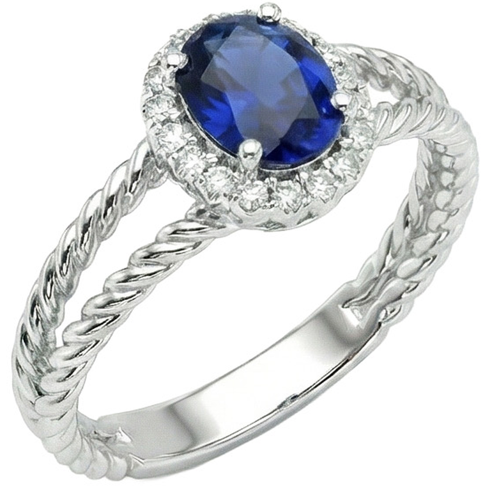 natural round sapphire 1.55ct ring close up detail
