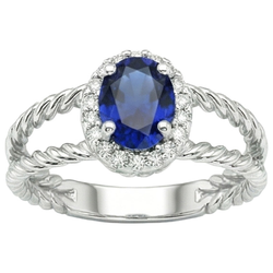 Natural Sapphire Ring 1.55ct - White Gold 14K