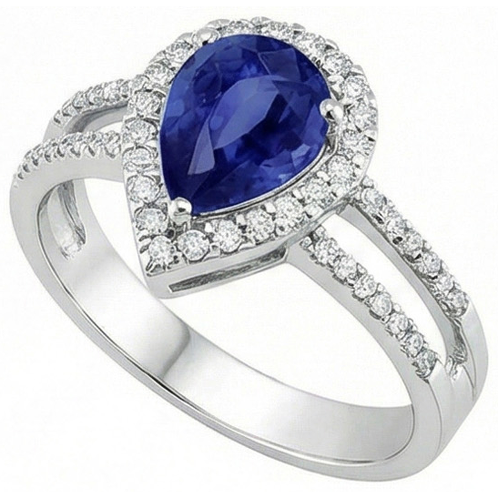 natural round sapphire 2.75ct ring top view