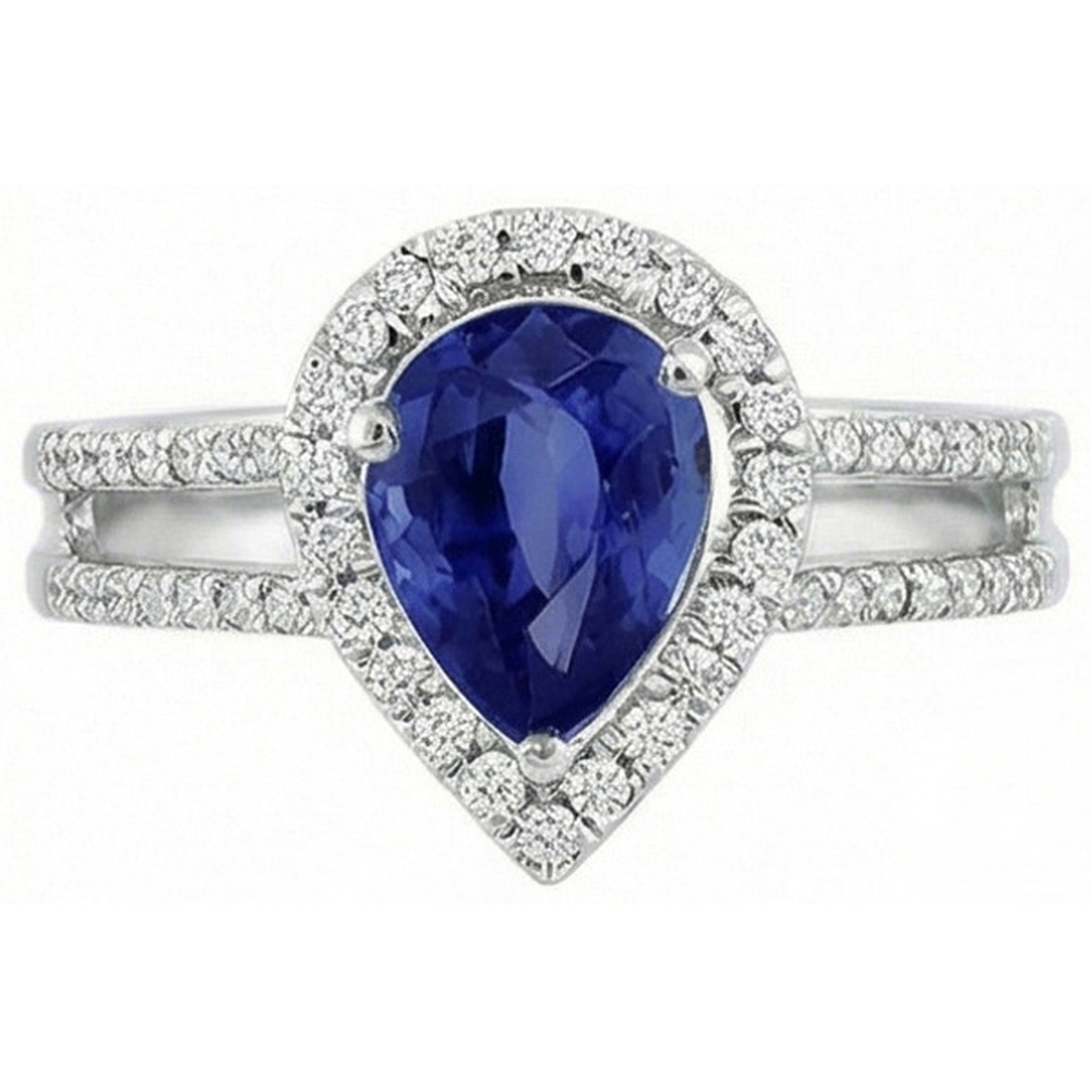 natural round sapphire 2.75ct ring side angle