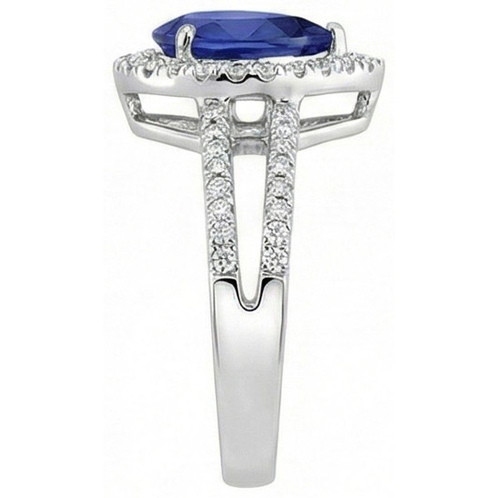 natural round sapphire 2.75ct ring profile view