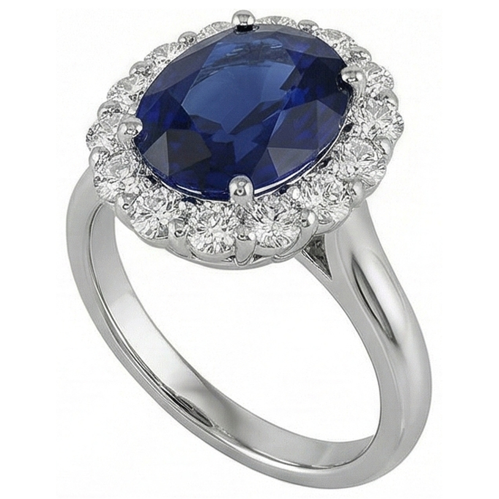 natural round sapphire 8.50ct ring close up detail